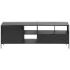 Černý kovový TV stolek Kave Home Shantay 150 x 35 cm