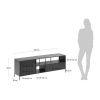 Černý kovový TV stolek Kave Home Shantay 150 x 35 cm