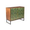 Zelená mangová komoda DUTCHBONE Meena s pavím vzorem 95 x 40 cm -fv-interier-25