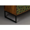 Zelená mangová komoda DUTCHBONE Meena s pavím vzorem 95 x 40 cm -fv-interier-25