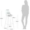 Bílá koženková barová židle Kave Home Brighter 65 cm