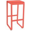 Oranžová hliníková zahradní barová židle Fermob Bellevie 75 cm