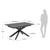 Šedý keramický rozkládací jídelní stůl Kave Home Atminda 160/210 x 90 cm