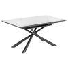 Bílý skleněný rozkládací jídelní stůl Kave Home Theone s mramorovým dekorem 160-210 x 90 cm