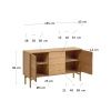 Dubová komoda Kave Home Lenon 155 x 45 cm