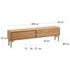 Masivní dubový TV stolek Kave Home Lenon 200 x 35 cm