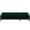 Zelená sametová rohová pohovka MESONICA Musso Tufted, levá, 248 cm