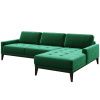 Zelená sametová rohová pohovka MESONICA Musso Tufted, pravá, 248 cm