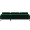 Zelená sametová rohová pohovka MESONICA Musso Tufted, pravá, 248 cm