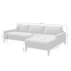 Modrá sametová rohová pohovka MESONICA Musso Tufted, pravá, 248 cm