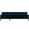 Modrá sametová rohová pohovka MESONICA Musso Tufted, pravá, 248 cm