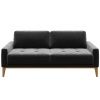 Tmavě šedá dvoumístná sametová pohovka MESONICA Musso Tufted 173 cm