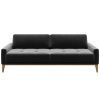 Tmavě šedá trojmístná sametová pohovka MESONICA Musso Tufted 211 cm