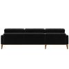 Tmavě šedá sametová rohová pohovka MESONICA Musso Tufted, levá, 248 cm