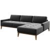 Tmavě šedá sametová rohová pohovka MESONICA Musso Tufted, pravá, 248 cm
