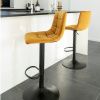 Žlutá sametová barová židle Nellie 63-83 cm -fv-interier-25