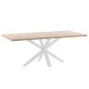 Dubový jídelní stůl Kave Home Argo 180 x 100 cm s bílou kovovou podnoží