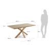 Dubový jídelní stůl Kave Home Argo 180 x 100 cm s přírodní kovovou podnoží