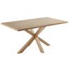 Dubový jídelní stůl Kave Home Argo 180 x 100 cm s přírodní kovovou podnoží