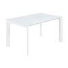 Bílý skleněný rozkládací jídelní stůl Kave Home Axis 140/200 x 90 cm