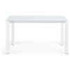 Bílý skleněný rozkládací jídelní stůl Kave Home Axis 140/200 x 90 cm
