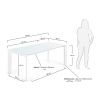Bílý skleněný rozkládací jídelní stůl Kave Home Axis 140/200 x 90 cm