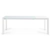 Bílý skleněný rozkládací jídelní stůl Kave Home Axis 160/220 x 90 cm