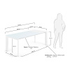 Bílý skleněný rozkládací jídelní stůl Kave Home Axis 160/220 x 90 cm