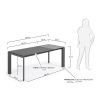 Tmavě šedý skleněný rozkládací jídelní stůl Kave Home Axis 140/200x90 cm