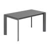 Tmavě šedý skleněný rozkládací jídelní stůl Kave Home Axis 140/200x90 cm