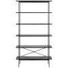Černý dřevěný regál Toren 172 cm