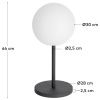 Bílá plastová stolní LED lampa Kave Home Dinesh s černou podnoží