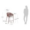 Červeno hnědá pletená barová židle Kave Home Yanet 65 cm