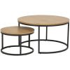 Set dvou přírodních lakovaných konferenčních stolků Sprut 80/50 cm