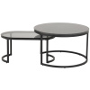Set dvou černých konferenčních stolků Sprut 70/70 x 70/40 cm