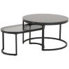 Set dvou černých konferenčních stolků Sprut 70/70 x 70/40 cm