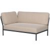 Světle šedý látkový rohový modul HOUE Level 140 x 95 cm, levý
