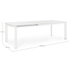 Bílý hliníkový zahradní rozkládací stůl Bizzotto Konnor 160/240 x 100 cm