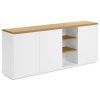 Bílá lakovaná komoda Kave Home Abilen 180 x 36 cm