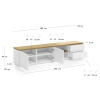 Bílý lakovaný TV stolek Kave Home Abilen 200 x 26 cm