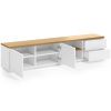 Bílý lakovaný TV stolek Kave Home Abilen 200 x 26 cm