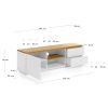 Bílý lakovaný TV stolek Kave Home Abilen 150 x 26 cm