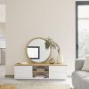 Bílý lakovaný TV stolek Kave Home Abilen 150 x 36 cm -fv-interier-25
