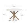 Bílý jídelní stůl Kave Home Argo 120 cm s přírodní kovovou podnoží