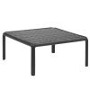 Antracitově šedý plastový zahradní konferenční stolek Komodo Tavolino Vetro 70 x 70 cm