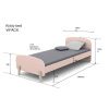Růžová lakovaná dětská postel Vipack Kiddy 90x200 cm