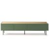 Světle zelený dubový TV stolek Teulat Arista 180 x 40 cm