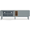 Modrošedý lakovaný TV stolek Teulat Corvo 180 x 40 cm