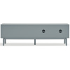 Modrošedý lakovaný TV stolek Teulat Corvo 180 x 40 cm