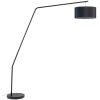 Černá kovová stojací lampa s bavlněným stínidlem Kave Home Ciana 221,5 cm